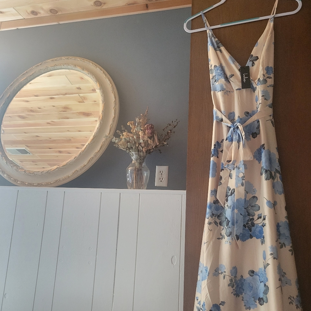 Floral satin maxi dress